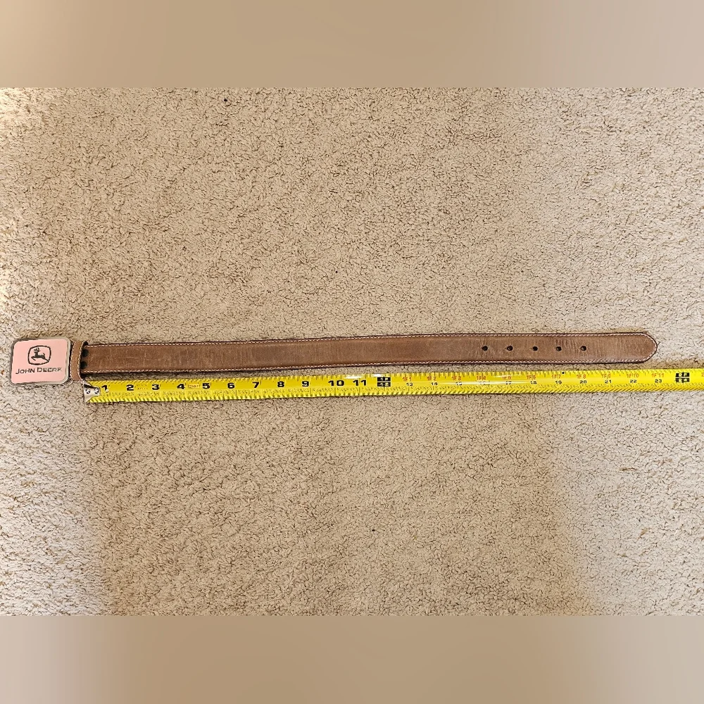 John Deere Girls Leather Belt w/ Pink Buckle